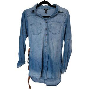Chambray Shirt Dress with Belt- Size Small